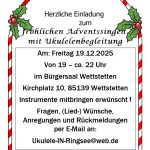 Adventssingen mit Ukulelebegleitung