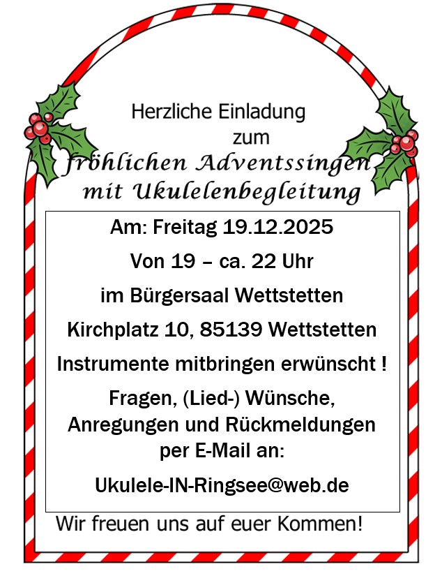 Adventssingen mit Ukulelebegleitung
